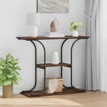 vidaXL Wandtafel met plank Rook Eiken 101 x 35 x 80,5 cm, Verzenden, Nieuw