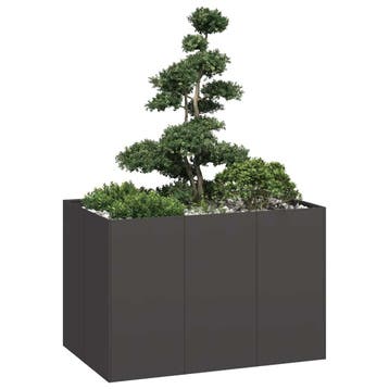 vidaXL Plantenbak 120x80x80 cm staal zwart, Tuin en Terras, Verzenden, Nieuw