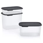 Tupperware Set One Touch Fresh Rechthoekig Zwart, Verzenden