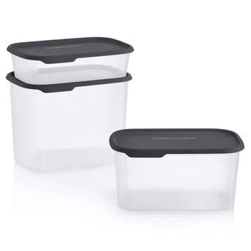 Tupperware Set One Touch Fresh Rechthoekig Zwart, Verzenden, Nieuw