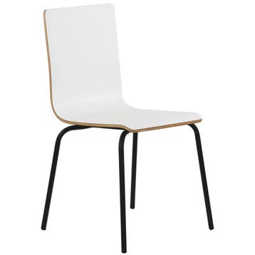 Stoel | DANIS | Wit | Zwarte Poten | 485x530x820(h)mm Luxus, Verzenden