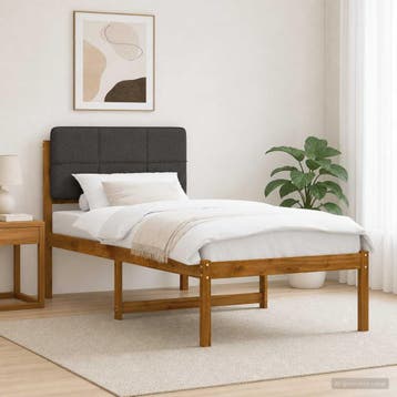 vidaXL Bedframe met gestoffeerd hoofdbord Naturel en, Verzenden, Nieuw