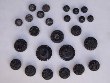 Themacollectie - Victoriaanse zwarte glazen knopen -