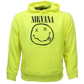 Nirvana Neon Geel Smiley Hoodie Trui Sweater