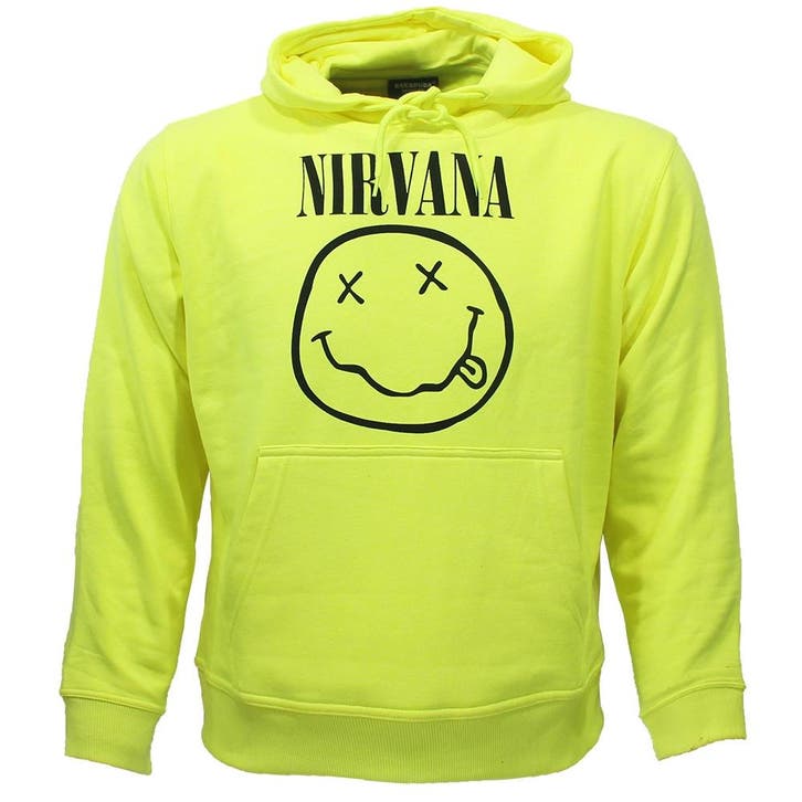 Nirvana Neon Geel Smiley Hoodie Trui Sweater, Kleding | Heren, Truien en Vesten