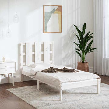 vidaXL Bedframe zonder matras massief grenenhout wit 90x200, Verzenden, Nieuw