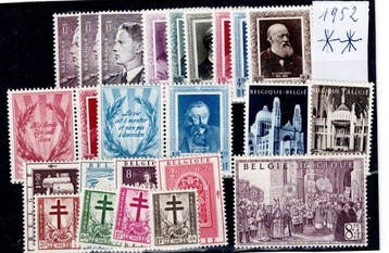 Belgique - année complète 1952 telle qu’indiquée par le, Postzegels en Munten, Postzegels | Europa | België, Gestempeld