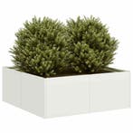 vidaXL Plantenbak 80x80x30 cm staal wit, Verzenden