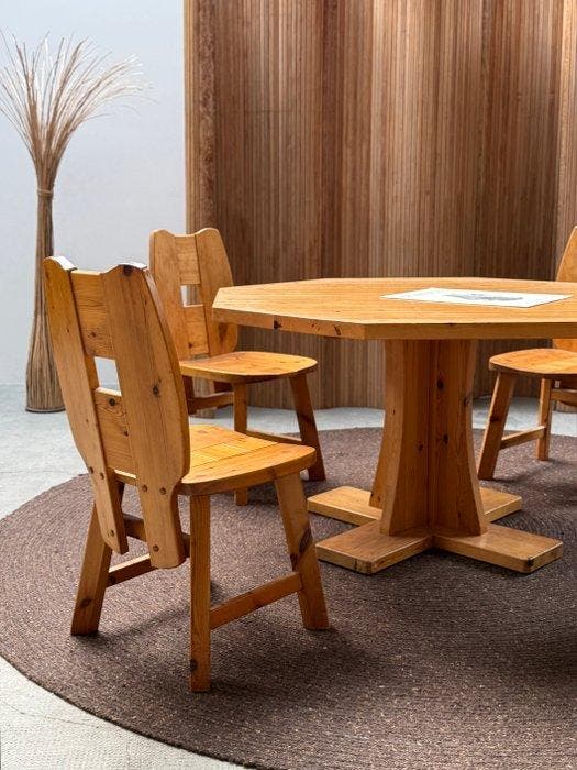 Im Stil von Rainer Daumiller - Chaise - Bois de pin - & 4, Antiquités & Art, Antiquités | Meubles | Chaises & Canapés