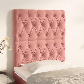 vidaXL Hoofdbord roze 80x7x118/128 cm fluweel, Verzenden, Nieuw