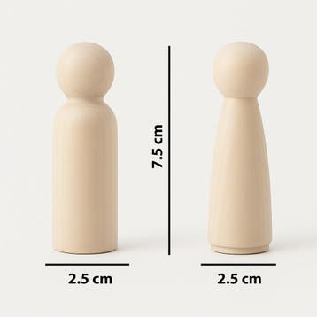 Houten vrouw figuurtje (voor knutselwerk, 7.5 cm hoog), Verzenden