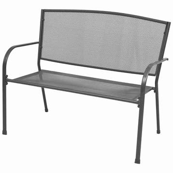 vidaXL Tuinbank 108 cm staal en mesh antraciet, Verzenden