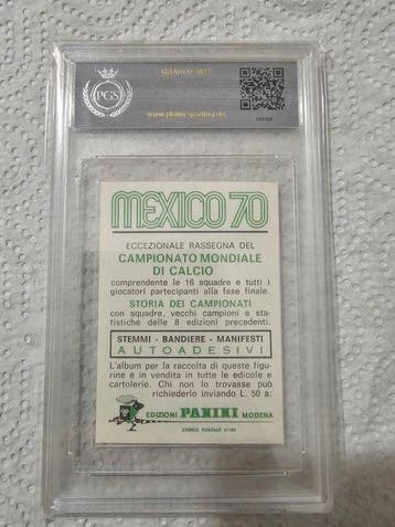 1970 Panini WC Mexico 70 Hubert Vogts-PGS-5-Dos Vert Graded