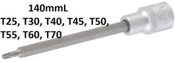 Bgs Technic 1/2 Bit dop, Torx (voor Torx), T25x140 mm, Verzenden, Nieuw