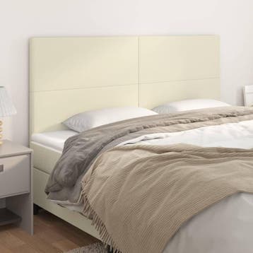 vidaXL Hoofdbord crème 200x5x118/128 cm kunstleer, Verzenden