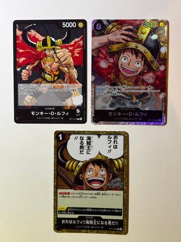 Bandai - 3 Card - One Piece - Monkey D. Luffy Card Game