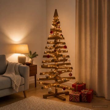 vidaXL Houten kerstboom KOTKA 120 cm Massief grenenhout, Verzenden, Nieuw