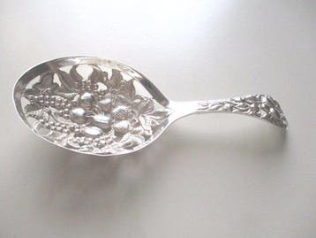 Zilveren natfruitschep, in 1938 gemaakt door - B.W. van, Antiek en Kunst