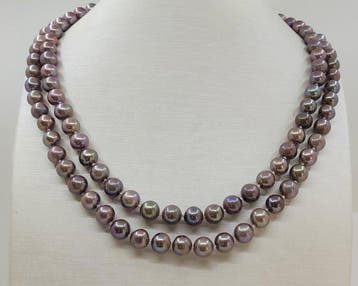 Sans prix de réserve - Collier Perles Edison Bronze de 7x8, Nieuw
