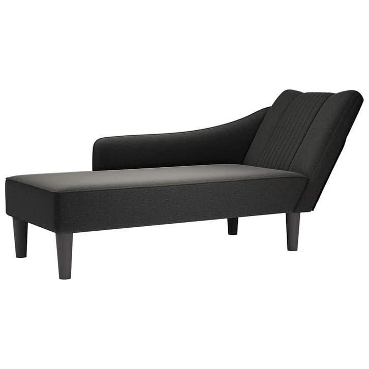 vidaXL Chaise longue met rechterarmleuning stof zwart, Maison & Meubles, Canapés | Sofas & Chaises Longues, Envoi