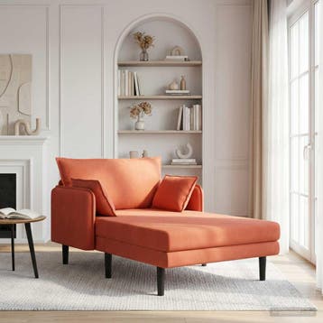 vidaXL Oversized chaise longue Rood Oranje Katoenen stof, Verzenden, Nieuw