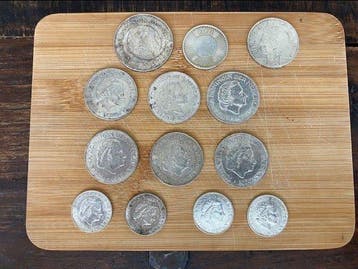 Pays-Bas. 1, 2 1/2 Gulden, 5 Euro, 10 Gulden Lot 13 stuks,, Postzegels en Munten, Munten | Nederland