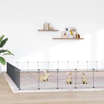vidaXL Huisdierenkooi met deur 52 panelen 455x455x35 cm, Verzenden