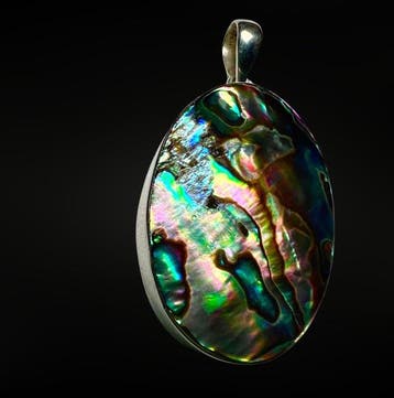 Pendentif Abalone - sertie en Argent 925 Bijoux - Hauteur :