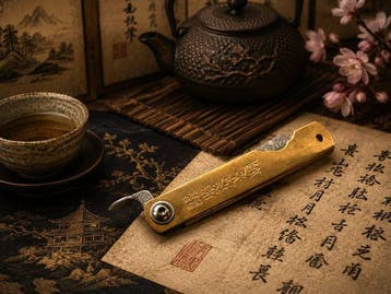 Higonokami Damascus Layered Brass Knife – Coltello
