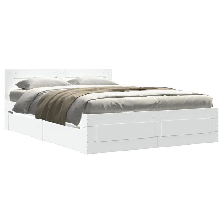 Houten Bedframe Wit 120x190 | Tweede Kansje, Huis en Inrichting, Slaapkamer | Bedden, 120 cm, 190 cm of minder, Wit, Nieuw, Hout