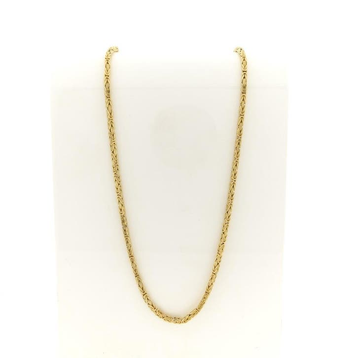 Gouden vierkante koningsketting, Bijoux, Sacs & Beauté, Colliers, Enlèvement ou Envoi