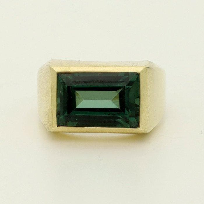 Ring - 14 karaat Geel goud - 4.08ct. tw. Spinel, Handtassen en Accessoires, Ringen