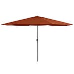 vidaXL Parasol met metalen paal 390 cm terracottakleurig, Verzenden, Nieuw