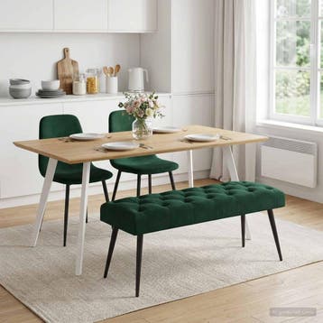 vidaXL Bank met knopen tufting Donkergroen 110 x 40 x 46 cm, Verzenden