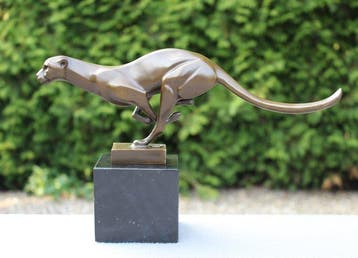 Sculpture, Leopard - 2,2 kg - 18 cm - Bronze patiné