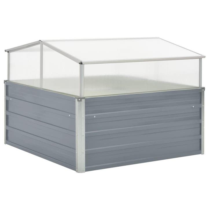 vidaXL Tuinkas 100x100x85 cm gegalvaniseerd staal grijs, Tuin en Terras, Bloempotten, Nieuw, Verzenden