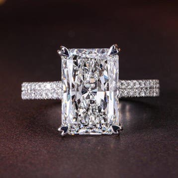 Verlovingsring - 14 karaat Witgoud - 5.41ct. tw. Diamant