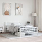 vidaXL Bedframe metaal wit 140x200 cm, Verzenden