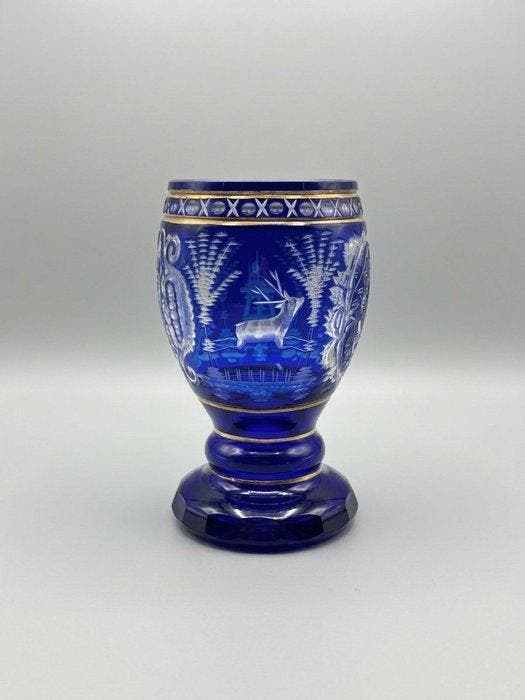 Bokaal - Kristal - Coppa Biedermeier Bohemia, Antiek en Kunst, Antiek | Glaswerk en Kristal