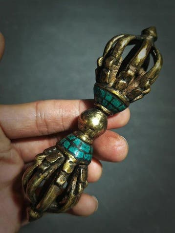 Tibetaanse negenpuntige dorje - Nepal (Zonder minimumprijs), Antiek en Kunst
