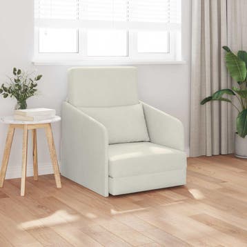 vidaXL Slaapbank / zetel Crème 65 x 80 x 83 cm Fluweel, Huis en Inrichting, Zetels | Zetels, Verzenden, Nieuw