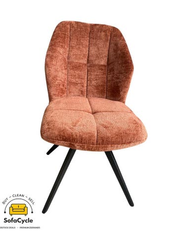 Eetkamerstoelen set van 4 terracotta in bouclé – overstock, Huis en Inrichting, Verzenden, Nieuw
