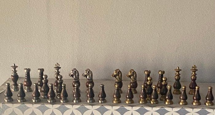 Schaakspel - Messing, Antiek en Kunst, Curiosa en Brocante