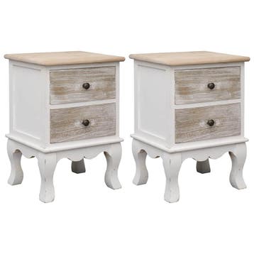 vidaXL Nachtkastjes 2 st 35x30x50 cm paulowniahout, Huis en Inrichting, Verzenden, Nieuw