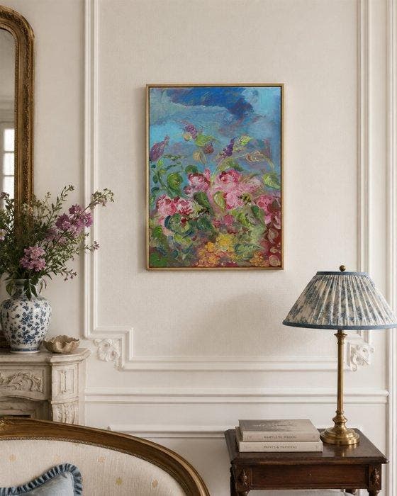 Marylène Madou (1993) - Garden Study with Bumblebees, Antiquités & Art, Art | Peinture | Classique