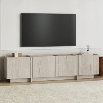 Evila TV-meubel - Beige - Nieuw/Ongebruikt - Melamine -, Verzenden, 150 tot 200 cm, Nieuw, Scandinavisch