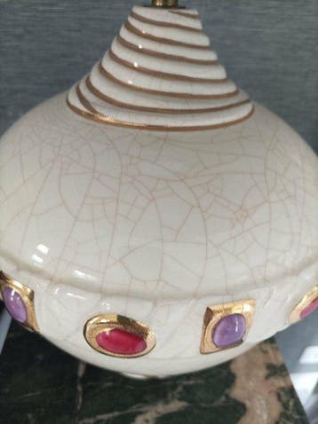 Lamp - Aardewerk - poot van lamprei LONGWY