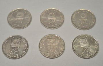 Griekenland. 500 Drachmes 6x 2000 / 2004 Summer Olympics,