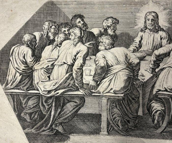 Nicolas Chaperon, after Raphael (XVIII) - L Ultima Cena, Antiek en Kunst, Antiek | Overige Antiek