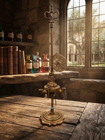 Olielamp - Messing - Spectaculaire LUCERNA